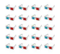 Occhiali 3D, 20 paia di occhiali stereo rossi e blu di carta per la decorazione di film