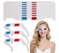 Occhiali 3d Anaglifi in Cartone Bianco, 100 Pezzi Usa e Getta | Lenti Rosse e Blu, Struttura Leggera e Portatile, per Cinema, Teatro e Visione Video