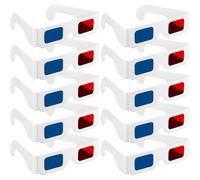Occhiali 3D rosso, blu e ciano, pieghevoli e regolabili, 10 paia per serate cinema e videogiochi, tecnologia anaglifica per DVD, immagini internet e