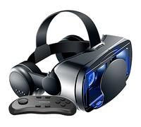Occhiali 3D VR neri Cuffie per realtà virtuale con gamepad per film 3D VR & giochi VR Sistema anti luce blu regolabile per la cura degli occhi della pupilla per smartphone Android & IOS (A)