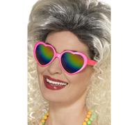 Occhiali A Forma Di Cuore Rosa Con Lenti Arcobaleno Per Donne Costume Nuovo