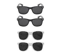 Occhiali a rete stenopeica da 4 pezzi, occhiali a foro piccolo, occhiali porosi, occhiali perforati, occhiali per allenamento oculare, unisex