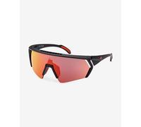 Occhiali adidas Sport SP0063 nero opaco con lenti a specchio rosso bordeaux