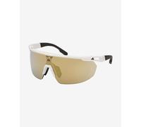 Occhiali adidas Sport SP0095 bianco opaco nero con lenti a specchio marrone