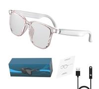 Occhiali AI Translator, Occhiali AI per Uomo e Donna, Occhiali Intelligenti AI Supportano 75 lingue, Occhiali Cuffie Lenti Anti-luce Blu, Musica Open Ear e Chiamate HD (White)