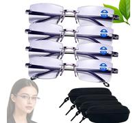 Occhiali autoregolanti da vista con messa a fuoco automatica - Visione Autofocus a Cristalli Liquidi + Custodia Inclusa - Per Uomini e Donne (2.0X,4*trasparente)