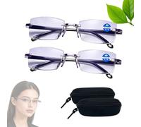 Occhiali autoregolanti da vista con messa a fuoco automatica - Visione Autofocus a Cristalli Liquidi + Custodia Inclusa - Per Uomini e Donne (2.0X,2*trasparente)