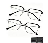 Occhiali autoregolanti, Occhiali con messa a fuoco automatica - Tecnologia Autofocus a Cristalli Liquidi per Vista Nitida da Vicino e Lontano + Custodia Inclusa - Per Uomo e Donna (argento,2.5x,2)