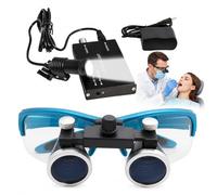 Occhiali Binoculari Ingrandenti Per Odontoiatria Con Lampada Frontale A LED Wireless, Ingrandimento 2.5X/3.5X, Occhiali Ingrandenti Da Laboratorio Regolabili Per Igienisti(Blue,3.5X)