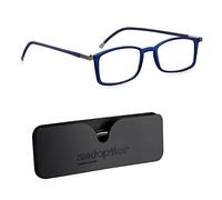 Occhiali Blue Blocker per uomini e donne + 2.5, computer, schermo, digitale e TV occhiali protettivi blu chiaro, sottili cornici piatte blu con custodia, ottica da lettura