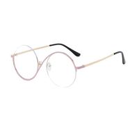 Occhiali con blocco UV: occhiali a mezza montatura in metallo alla moda, eleganti occhiali circolari per guida, pesca, escursionismo, passeggiate, arrampicata, Cornice Oro Rosa Cerchio Telaio