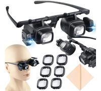 Occhiali con lente d'ingrandimento a LED, professionali, lenti d'ingrandimento per la testa, lente d'ingrandimento 09210