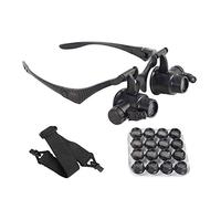 Occhiali con lente d'ingrandimento con luce LED, per gioiellieri e riparazioni di orologi, Lenti intercambiabile: 2.5X/4X/6X/8X/10X/15X/20X/25X