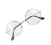 Occhiali con Montatura in Metallo con Lenti Trasparenti Occhiali Stile Vintage retrò per Uomo Donna con Protezione Dalle Radiazioni per Tutte le Forme del Viso (SILVER)