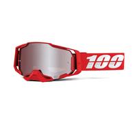 Occhiali cross 100% Armega War Rosso lente a specchio hiper Argento