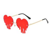 Occhiali Cuore Rosso in Metallo Halloween, Leggeri per Donne Amiche | Forma a Cuore, Adatti a Volti Diversi, per Viaggi e Attività All'aperto, Stile Chic e Carino