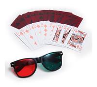 Occhiali da allenamento per visione rossa e verde, con carte da gioco rosse e verdi, set binoculare per allenamento di coordinazione e equilibrio visivo per occhi pigri (ambliopia), esercizi di
