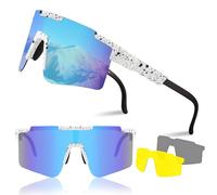 Occhiali da ciclismo, occhiali veloci con 2 lenti intercambiabili, occhiali da sole polarizzati UV400, occhiali protettivi per corsa Glof sci all'aperto