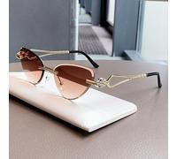 Occhiali da donna con montatura in metallo dorato e montatura in metallo con gemme decorative per uso quotidiano accessorio da viaggio