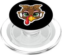 Occhiali da donna con stampa leopardata con volto di tacchino del Ringrazi PopSockets PopGrip per MagSafe