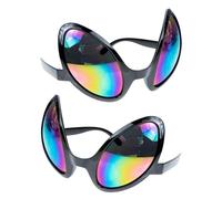 Occhiali da Festa 2pezzi Plastico Nero, Atmosfera Estiva, per Donna Uomo | Accessorio Costume Pratico, Non Facile da Rompere, Non Facile da Deformare, per Shopping e Fotografare