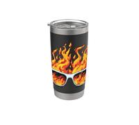 Occhiali da fuoco con grafica per gli amanti della combustione e delle fiamme Bicchiere termico in acciaio inox doppia parete