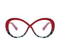 Occhiali da Lettura 0-3.5 Lente Trasparente Visione Chiara Montatura Leggera Moda Comodo Occhiali da Lettura Retro Round Frame Occhiali con cerniera a molla (Rosso, 2)