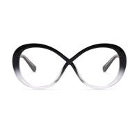 Occhiali da Lettura 0-3.5 Lente Trasparente Visione Chiara Montatura Leggera Moda Comodo Occhiali da Lettura Retro Round Frame Occhiali con cerniera a molla (Nero Chiaro, 3)