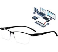 Occhiali da Lettura Bifocali Anti Raggi Blu, Occhiali da Vista da Lettura A Mezza Montatura da Uomo, Occhiali per Computer con Protezione UV Antiriflesso, Neri, 2.5