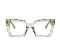Occhiali da Lettura Donna Rettangolari Oversize:Vintage Square TR Acetato Frame Anti Luce Blu Occhiali Presbiopia Lettori Uomo (Verde, 2.5)