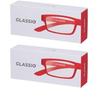 Occhiali da Lettura Glassio Cupertino Colore Rosso Gradazione +3,5 2x1