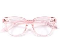 Occhiali da Lettura per Uomo E Donna, Montatura Nera per Occhiali Nerd retrò, Comoda Cerniera A Molla, Grigio Rosa Tr90 Lettore Flessibile 1.0 1.5 2.0 2.5 3.0 3.5, Pink, 2 x