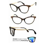 Occhiali Da Lettura Progressive Cat Eye Retro 3 Punti +1.00-+3.00 AR