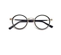 Occhiali da Lettura Rotondi retrò in Titanio Puro per Uomo e Donna, Lettore Anti Luce Blu Anti-Fatica, Occhiali da Leggeri ed Eleganti per Computer Presbiopia (Color : Black Gold, Size : 2.50x)