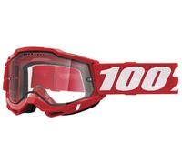 Occhiali Da Moto 100% Accuri 2 Enduro MTB Neon Red Con Lente Chiara 50016-00005