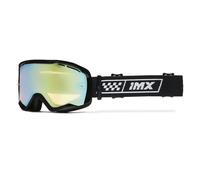 Occhiali da moto iMX Endurance Race neri-bianchi con plexiglass iridium