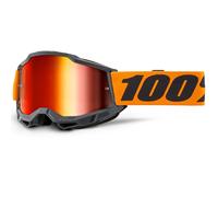 Occhiali da motocross 100% Accuri 2 arancioni con plexiglass rosso