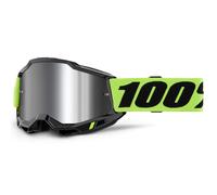 Occhiali da motocross 100% Accuri 2 giallo fluo con plexiglass argento