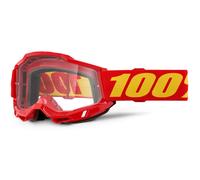 Occhiali da motocross 100% ACCURI 2 OTG rossi con plexiglass trasparente
