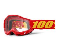 Occhiali da motocross 100% Accuri 2 rossi con plexiglass trasparente