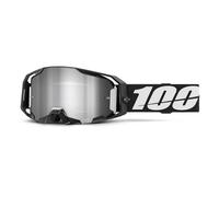 Occhiali da motocross 100% ARmatic neri con plexi argentato a specchio