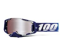 Occhiali da motocross 100% ARMEGA Hiper Novel con plexiglass argentato