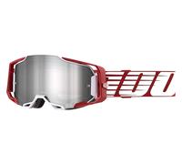 Occhiali da motocross 100% ARMEGA Oversized Deep white-red (plexi argento)