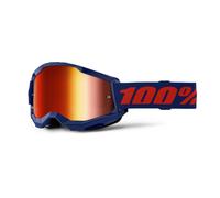 100% Strata 2 Goggle Navy / Red Mirror Lens