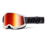 Occhiali da motocross 100% STRATA 2 NUOVI grigi con plexiglass rosso