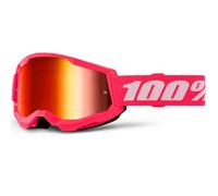 Occhiali da motocross 100% STRATA 2 NUOVI rosa con plexiglass rosso