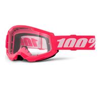 Occhiali da motocross 100% STRATA 2 NUOVI rosa con plexiglass trasparente