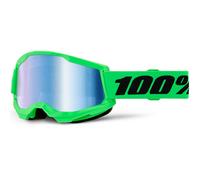 Occhiali da motocross 100% STRATA 2 NUOVI verde fluo con plexiglass blu
