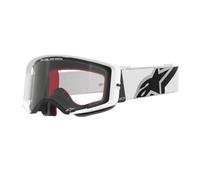 Occhiali da motocross Alpinestars Supertech Corp bianchi con lente trasparente Saldi