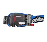 Occhiali da motocross Alpinestars Supertech Stream ROLL-OFF Wide Vision blu con lenti trasparenti